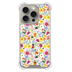 Casimoda iPhone 15 Pro shockproof hoesje - Happy flora