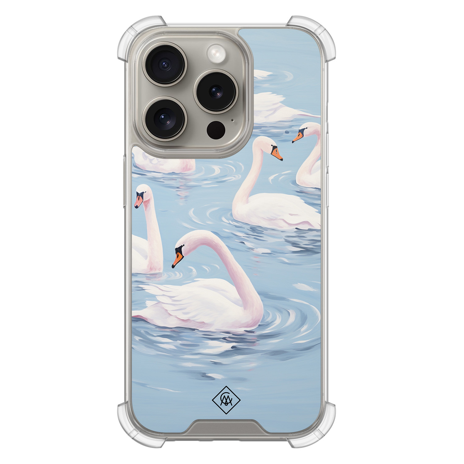 iPhone 15 Pro shockproof hoesje Zwanen