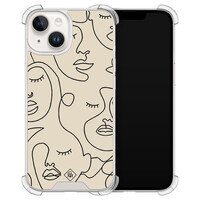 Casimoda iPhone 14 shockproof hoesje - Abstract face lines