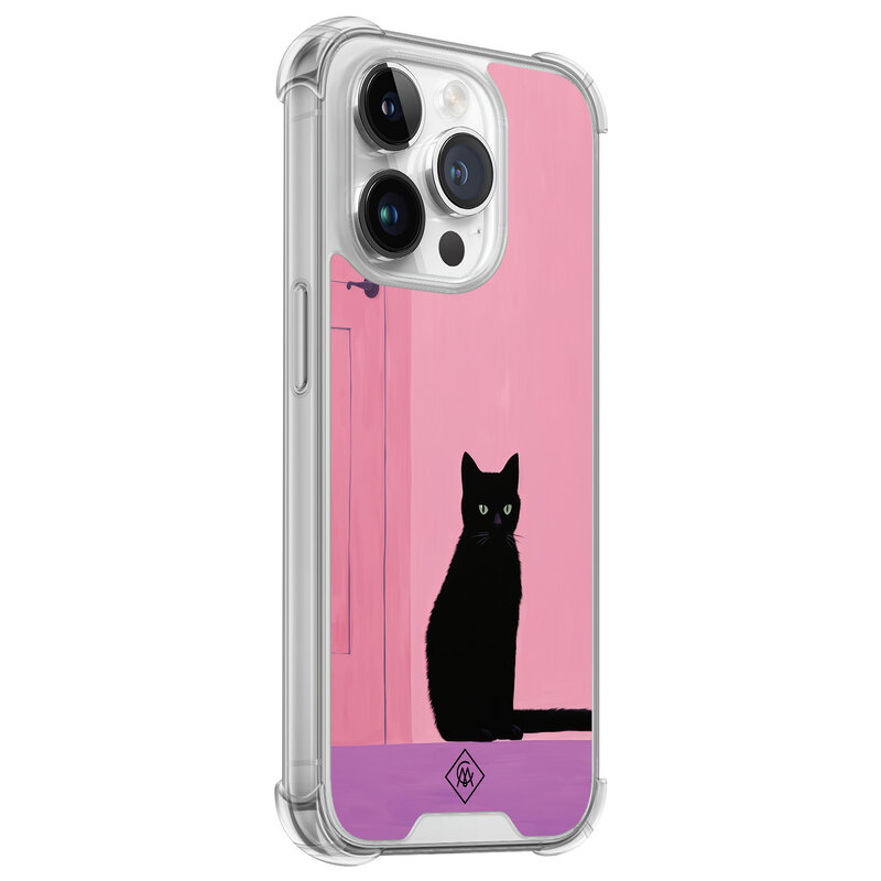 Casimoda iPhone 14 Pro shockproof hoesje - Zwarte kat