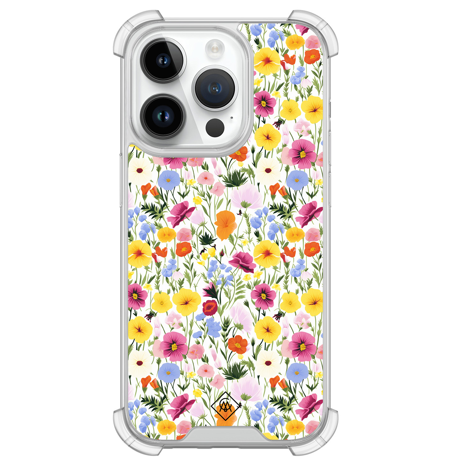 iPhone 14 Pro shockproof hoesje Happy flora