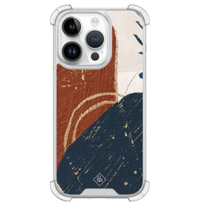 Casimoda iPhone 14 Pro siliconen shockproof hoesje - Abstract terracotta