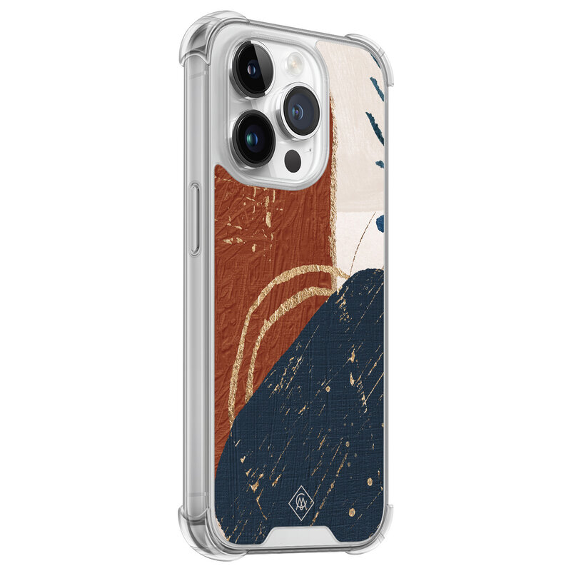 Casimoda iPhone 14 Pro siliconen shockproof hoesje - Abstract terracotta