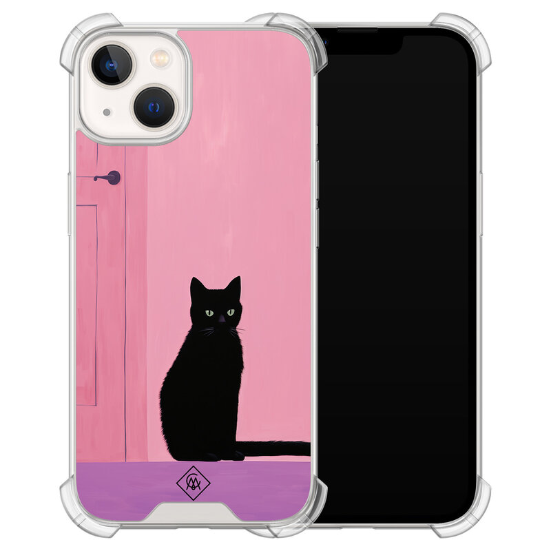 Casimoda iPhone 13 shockproof hoesje - Zwarte kat