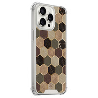 Casimoda iPhone 15 Pro Max shockproof hoesje - Kubus groen bruin