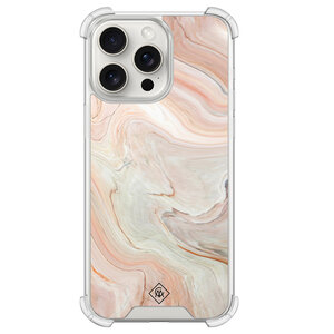 Casimoda iPhone 15 Pro Max shockproof hoesje - Marmer waves