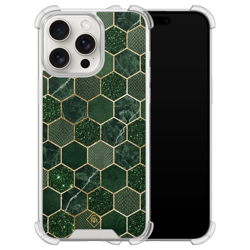 Casimoda iPhone 15 Pro Max shockproof hoesje - Kubus groen