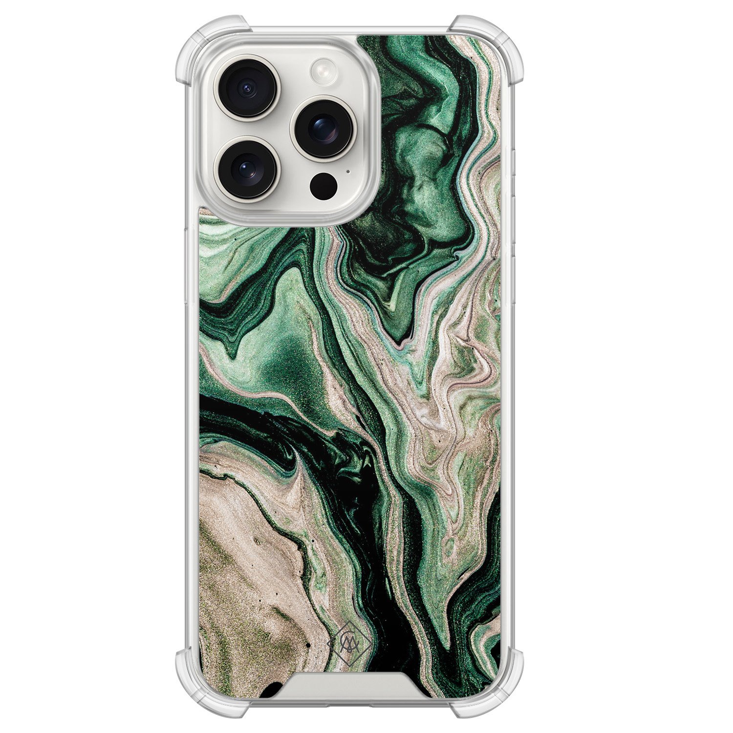 iPhone 15 Pro Max shockproof hoesje - Green waves