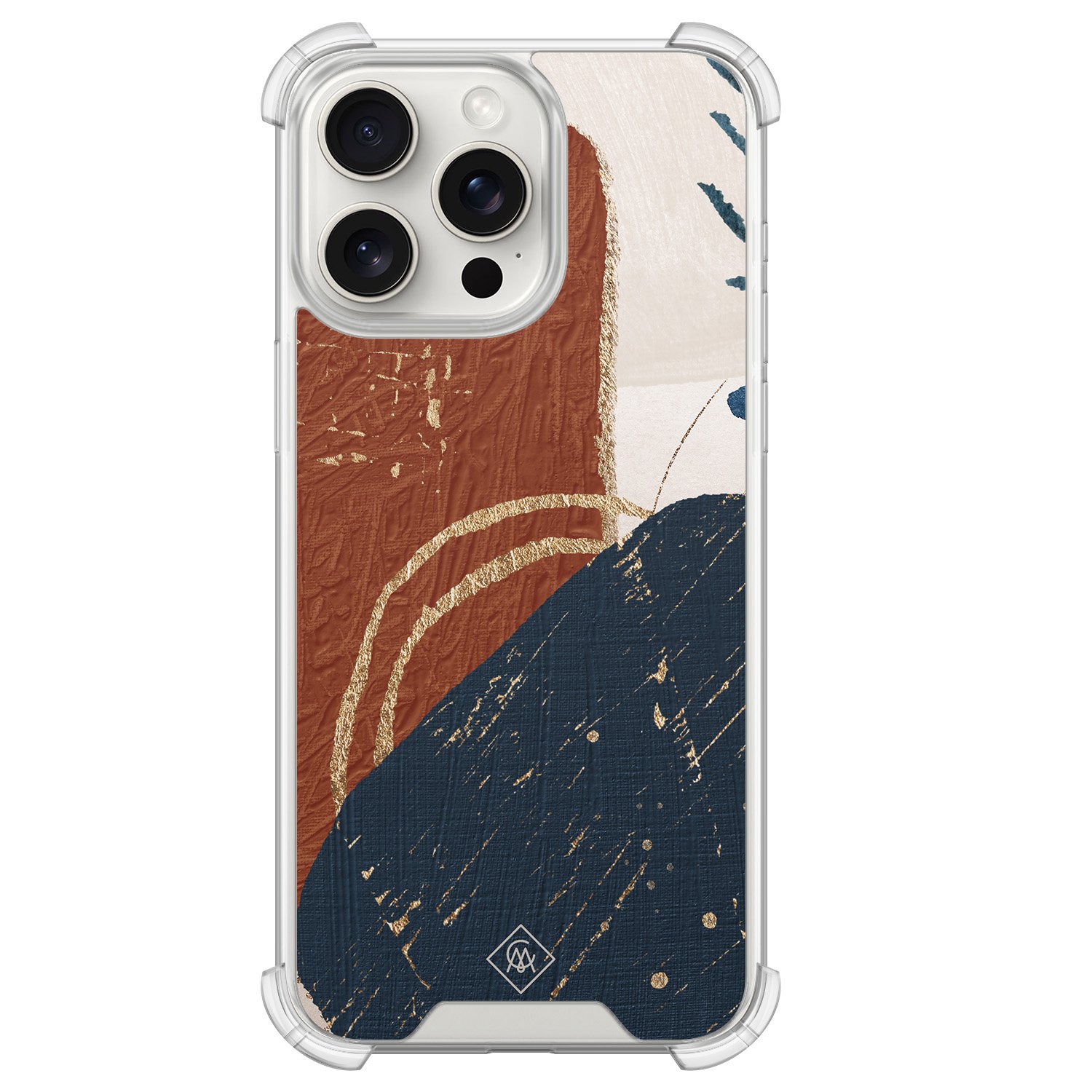 iPhone 15 Pro Max shockproof hoesje - Abstract terracotta