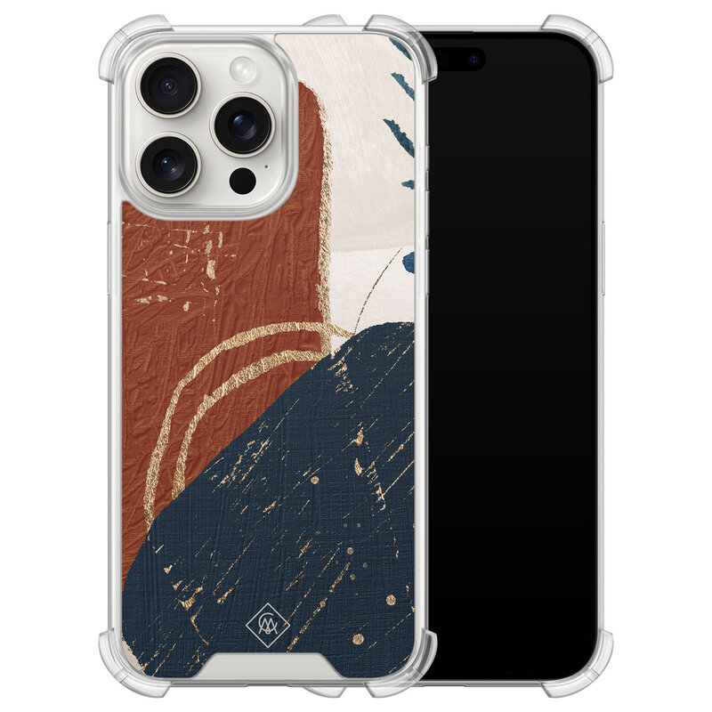 Casimoda iPhone 15 Pro Max shockproof hoesje - Abstract terracotta