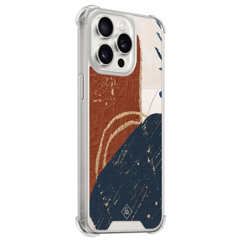 Casimoda iPhone 15 Pro Max shockproof hoesje - Abstract terracotta