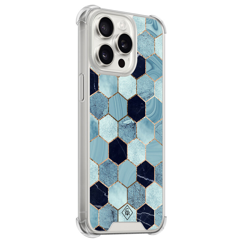 Casimoda iPhone 15 Pro Max shockproof hoesje - Blue cubes