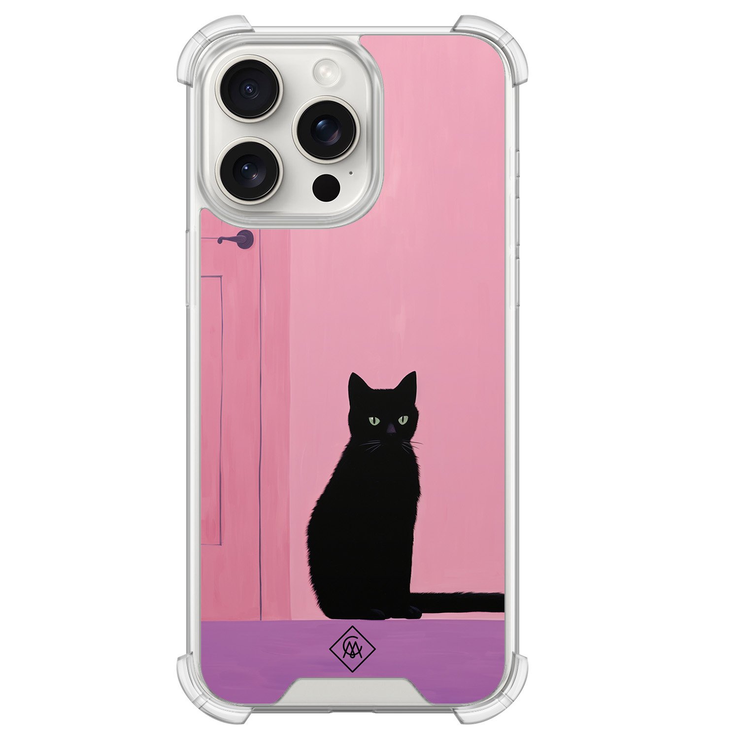 iPhone 15 Pro Max shockproof hoesje - Zwarte kat