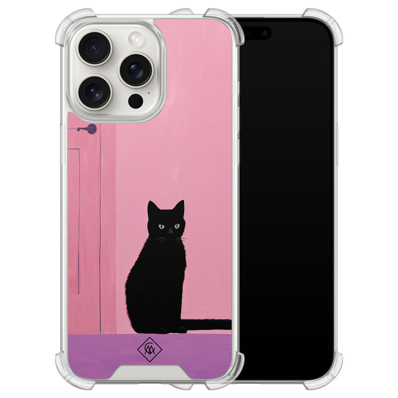 Casimoda iPhone 15 Pro Max shockproof hoesje - Zwarte kat