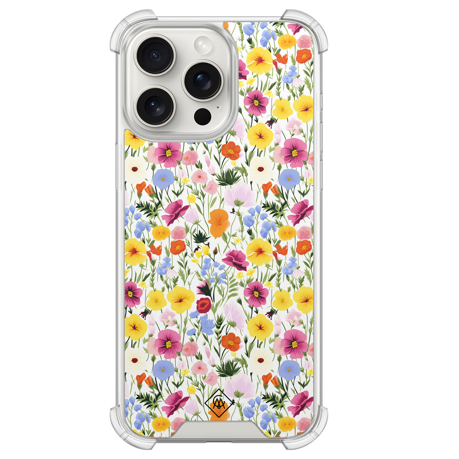 iPhone 15 Pro Max shockproof hoesje Happy flora