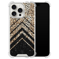 Casimoda iPhone 15 Pro Max shockproof hoesje - Chevron luipaard