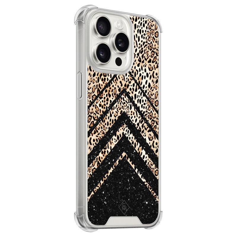 Casimoda iPhone 15 Pro Max shockproof hoesje - Chevron luipaard