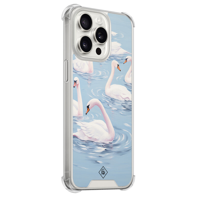 Casimoda iPhone 15 Pro Max shockproof hoesje - Zwanen