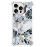 Casimoda iPhone 15 Pro Max shockproof hoesje - Marmer blauw