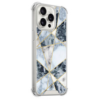 Casimoda iPhone 15 Pro Max shockproof hoesje - Marmer blauw