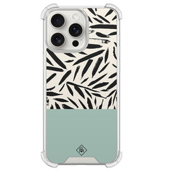 Casimoda iPhone 15 Pro Max shockproof hoesje - Abstract mint palms