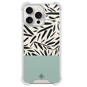 Casimoda iPhone 15 Pro Max shockproof hoesje - Abstract mint palms