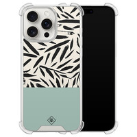 Casimoda iPhone 15 Pro Max shockproof hoesje - Abstract mint palms
