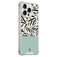 Casimoda iPhone 15 Pro Max shockproof hoesje - Abstract mint palms
