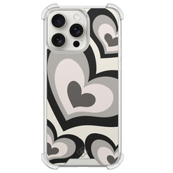 Casimoda iPhone 15 Pro Max shockproof hoesje - Hart swirl zwart