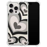 Casimoda iPhone 15 Pro Max shockproof hoesje - Hart swirl zwart