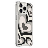 Casimoda iPhone 15 Pro Max shockproof hoesje - Hart swirl zwart