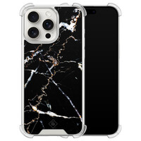 Casimoda iPhone 15 Pro Max shockproof hoesje - Marmer zwart