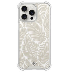 Casimoda iPhone 15 Pro Max shockproof hoesje - Palmy leaves beige