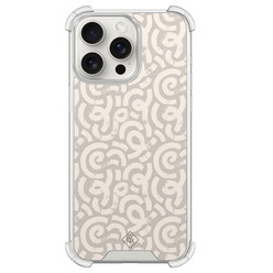 Casimoda iPhone 15 Pro Max shockproof hoesje - Ivory abstraction