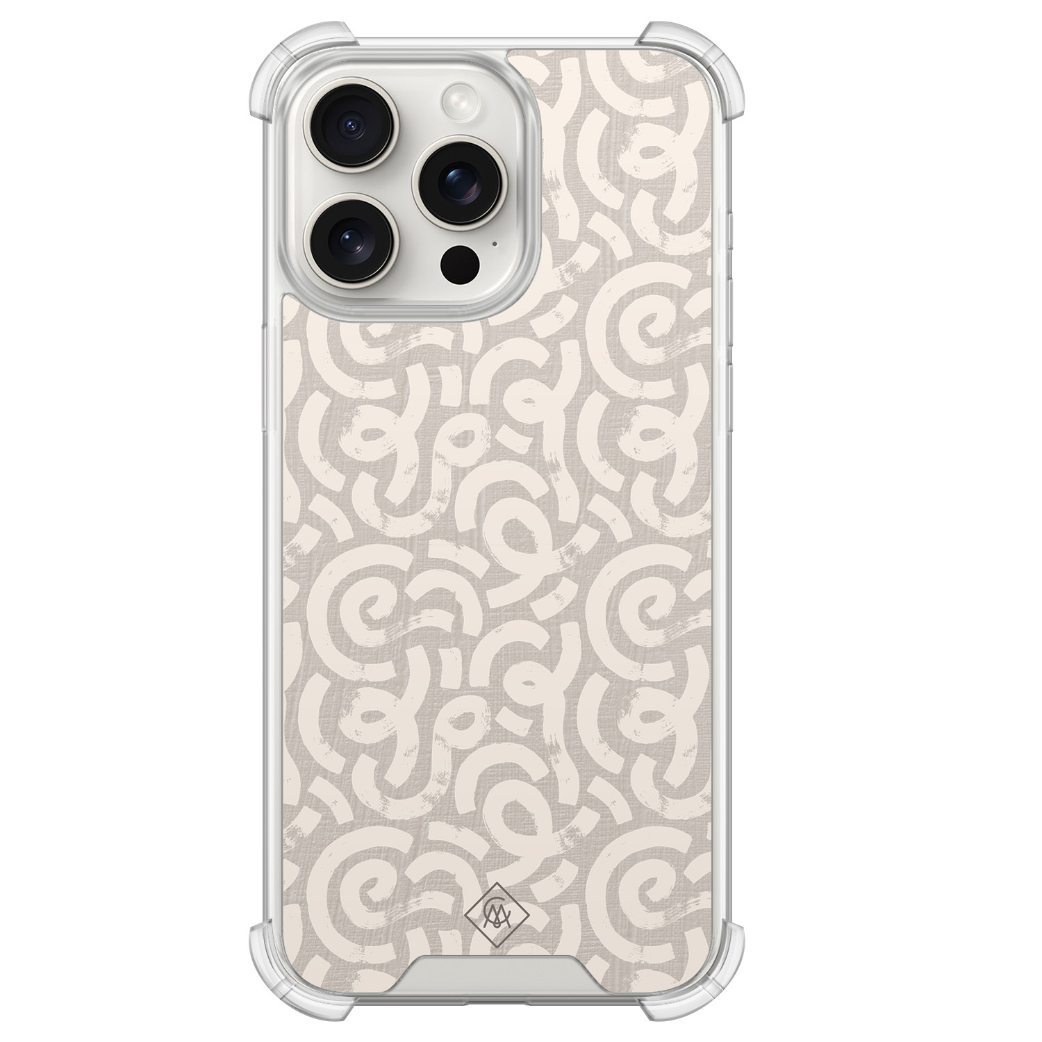 iPhone 15 Pro Max shockproof hoesje Ivory abstraction