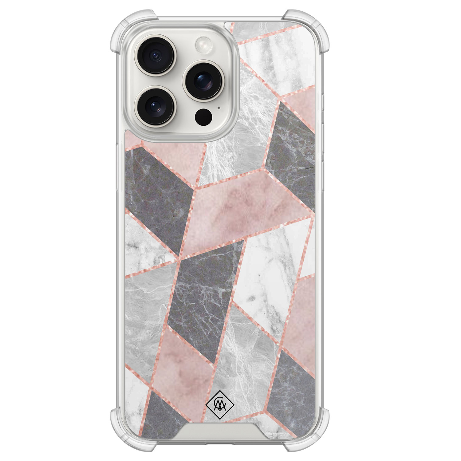 iPhone 15 Pro Max shockproof hoesje - Stone grid