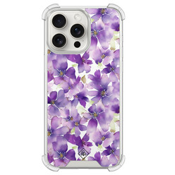 Casimoda iPhone 15 Pro Max shockproof hoesje - Floral violet