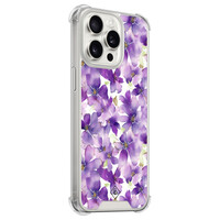 Casimoda iPhone 15 Pro Max shockproof hoesje - Floral violet