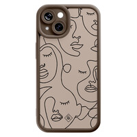 Casimoda iPhone 14 siliconen case - Abstract faces