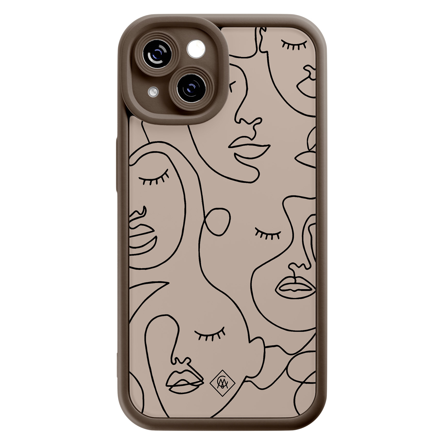 iPhone 14 siliconen case - Abstract faces