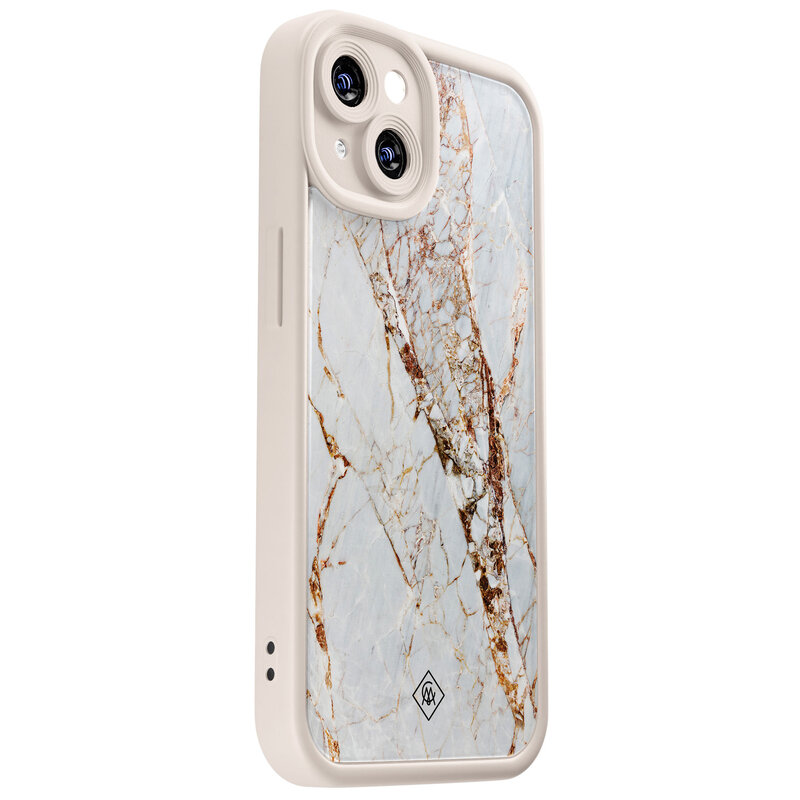 Casimoda iPhone 14 siliconen case - Marmer goud