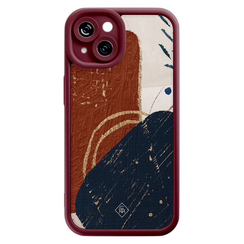 Casimoda iPhone 14 siliconen case - Abstract terracotta