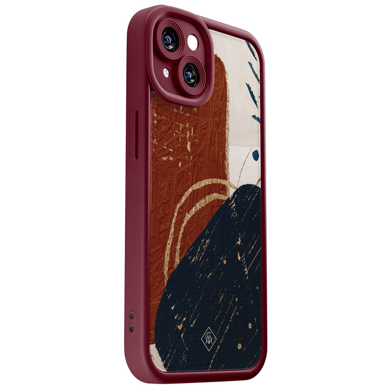 Casimoda iPhone 14 siliconen case - Abstract terracotta