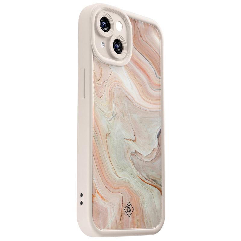Casimoda iPhone 14 siliconen case - Marmer waves
