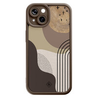 Casimoda iPhone 15 siliconen case - Abstract almond shapes