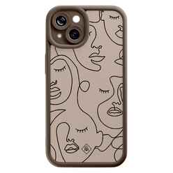 Casimoda iPhone 13 siliconen case - Abstract faces