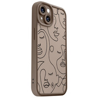 Casimoda iPhone 13 siliconen case - Abstract faces