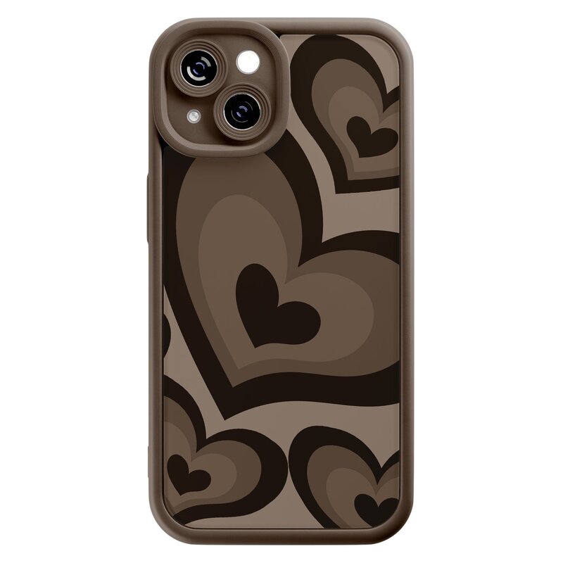 Casimoda iPhone 13 siliconen case - Hart bruin