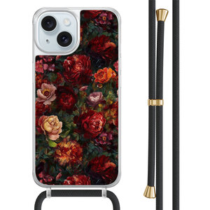 Casimoda iPhone 15 hoesje met zwart koord - Floral garden