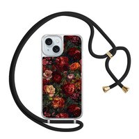 Casimoda iPhone 15 hoesje met zwart koord - Floral garden